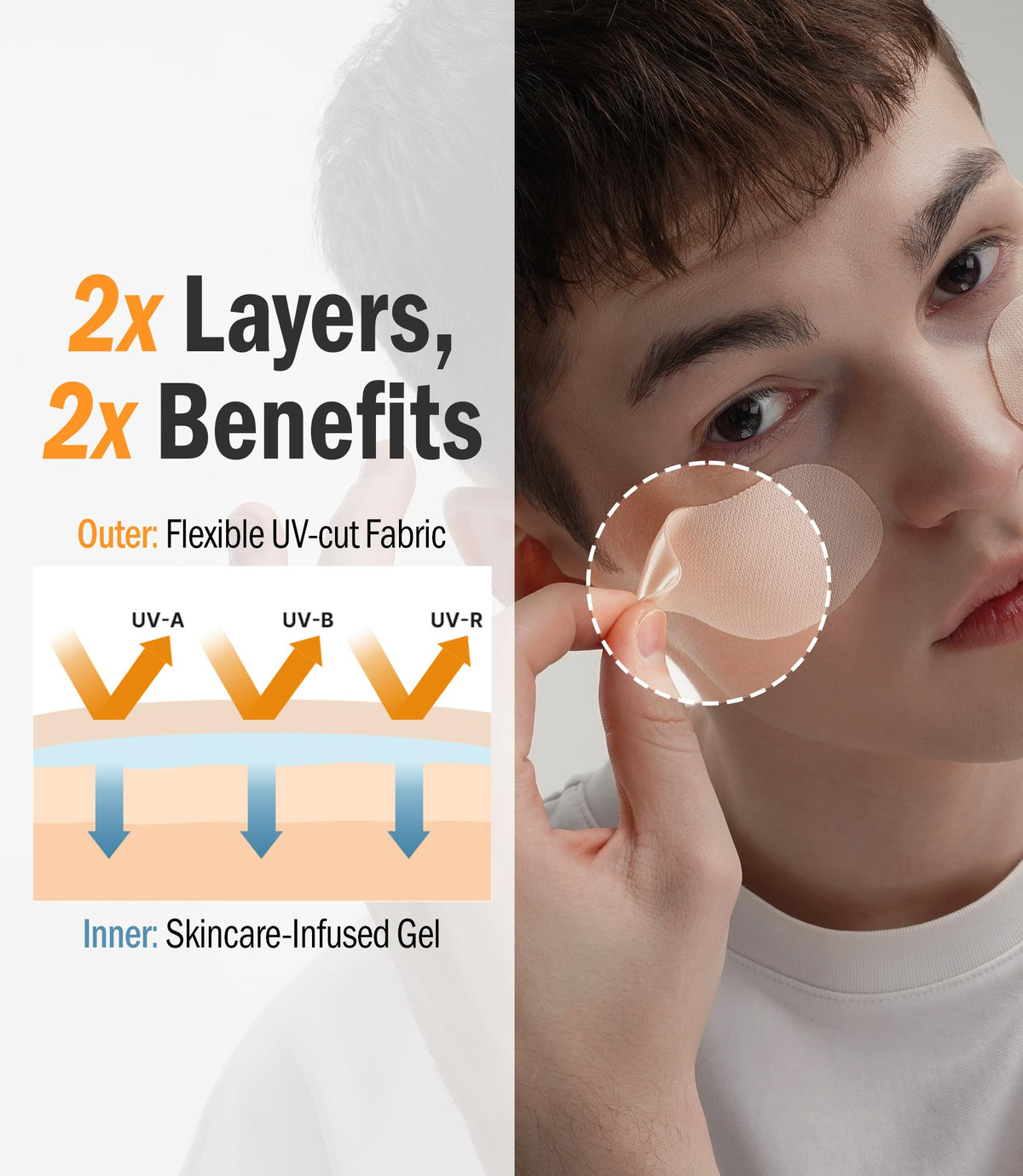DASHU Daily Sunshield Golf Patch hydrogel closeup emphasizes refreshing hydration.