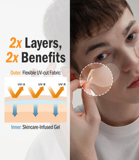 DASHU Daily Sunshield Golf Patch hydrogel closeup emphasizes refreshing hydration.