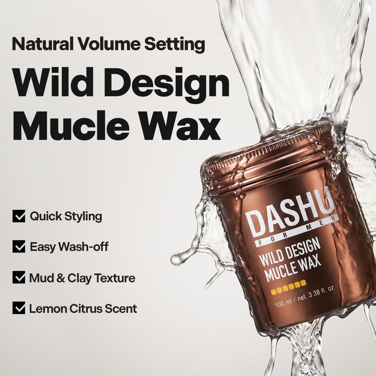 DASHU Wild Design Mucle Wax application shows easy distribution for styling