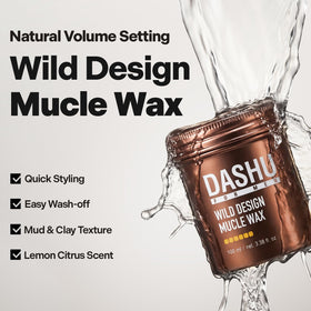 DASHU Wild Design Mucle Wax application shows easy distribution for styling