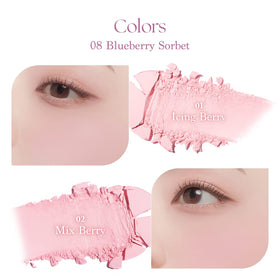 Dasique Blending Mood Cheek #08 Blueberry Sorbet packaging highlighting vegan certification