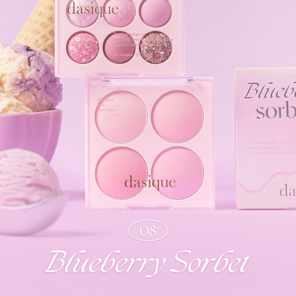 Dasique Blending Mood Cheek #08 Blueberry Sorbet swatches reveal soft, blendable pigment