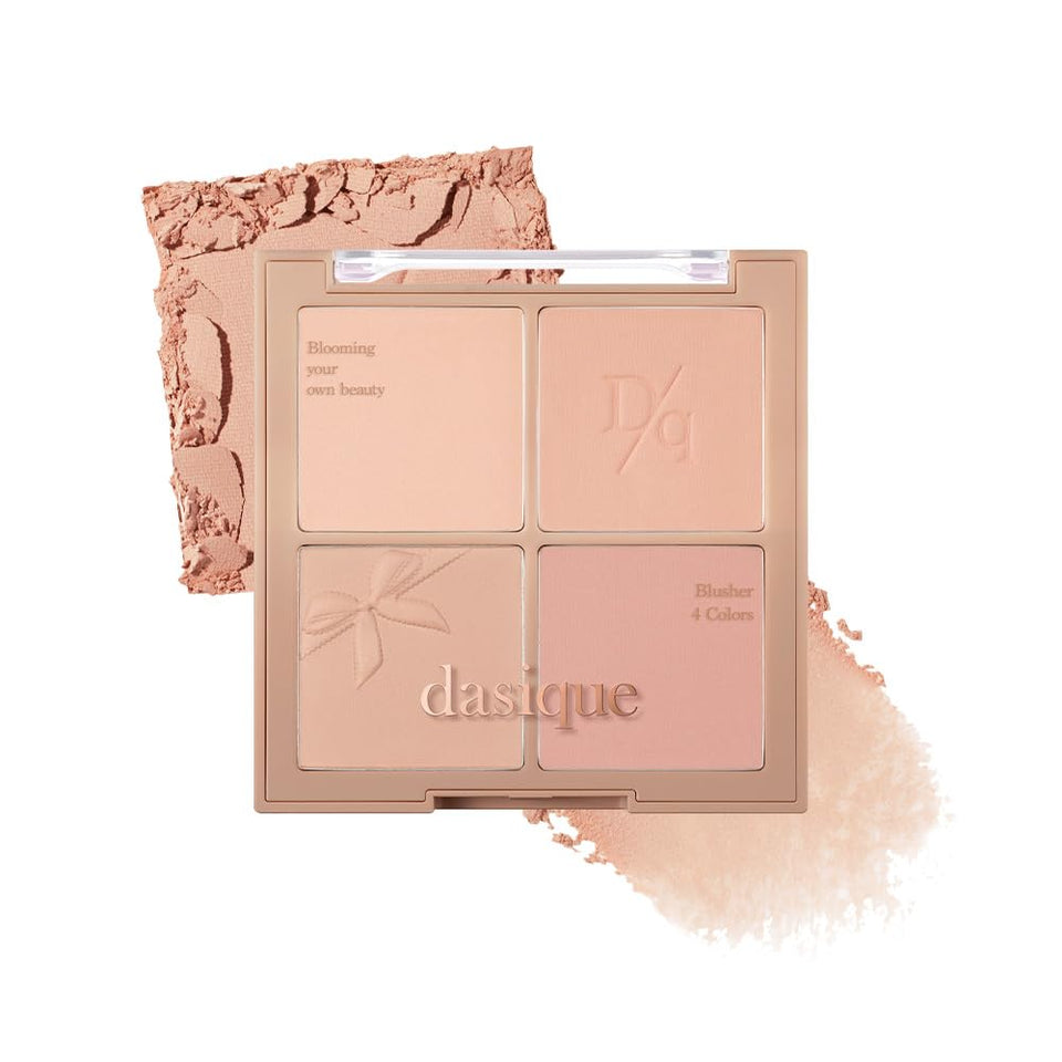 Dasique Blending Mood Cheek #10 Muted Nuts compact with four blendable nude-brown tones.