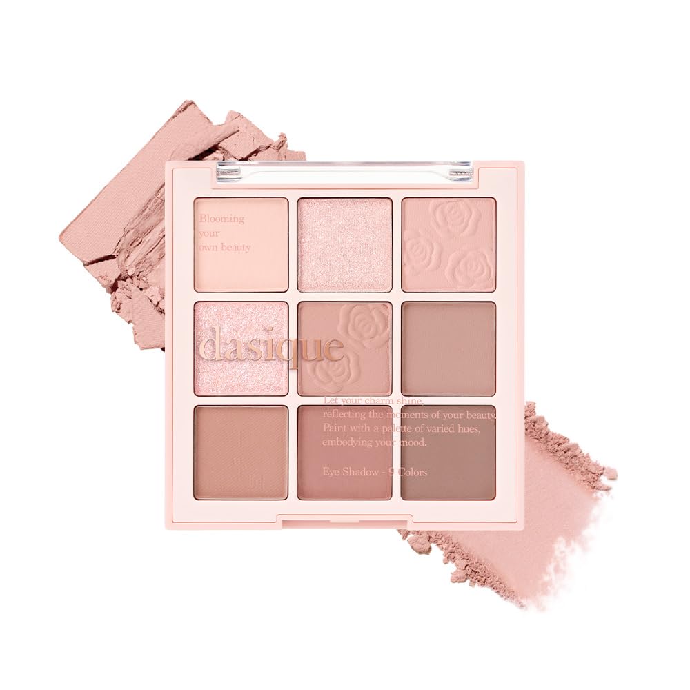 dasique Shadow Palette Rose Milk Tea swatches show rosy tones for everyday looks