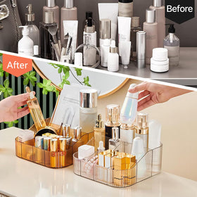 DASITON cosmetic storage case doubles as desk storage for brushes and pens.