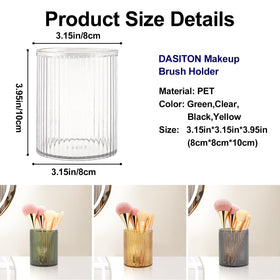 DASITON gift-ready clear striped brush holder for beauty lovers.