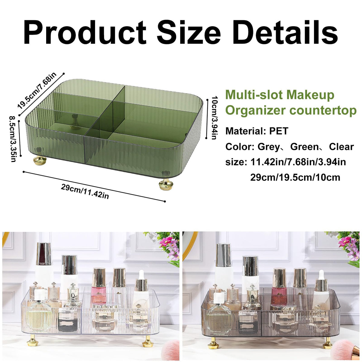 DASITON gift-ready vanity organizer in green for any space.