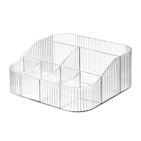 DASITON large-capacity makeup brush holder with eight slots keeps brushes organized and accessible.
