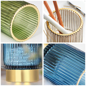 DASITON multipurpose glass holder can hold brushes, pens, or small decor.