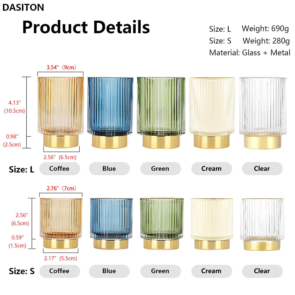 DASITON striped vase design blends decor with functional storage.
