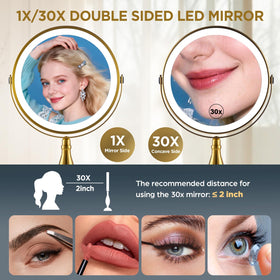 DASLAVA vanity mirror swivels 360 degrees for flexible angles.