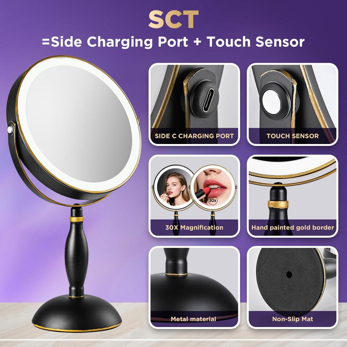 DASLAVA three-color adjustable lighting for accurate color matching.