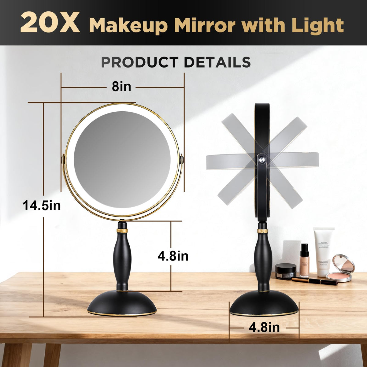 DASLAVA gift-ready makeup mirror ideal for birthdays or holidays