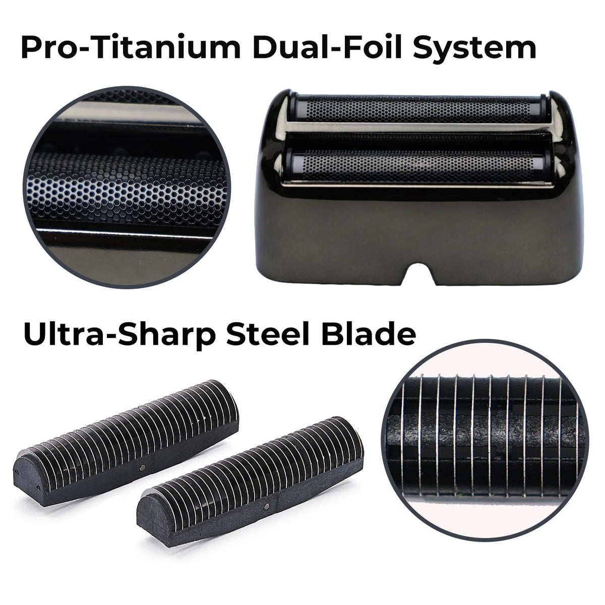 Dasvisy hypoallergenic titanium foil enhances comfort during sensitive skin shaving.