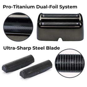 Dasvisy hypoallergenic titanium foil enhances comfort during sensitive skin shaving.