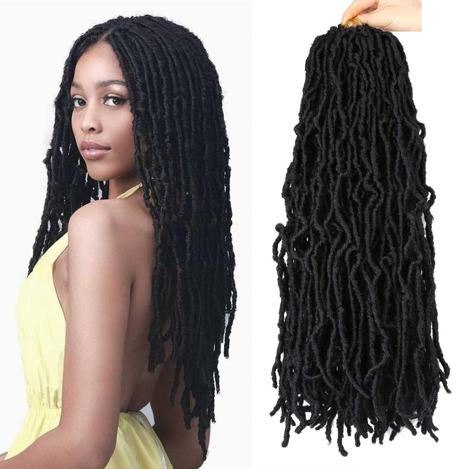 Datuoda 18-inch soft locs create a natural full-head look with lightweight comfort.