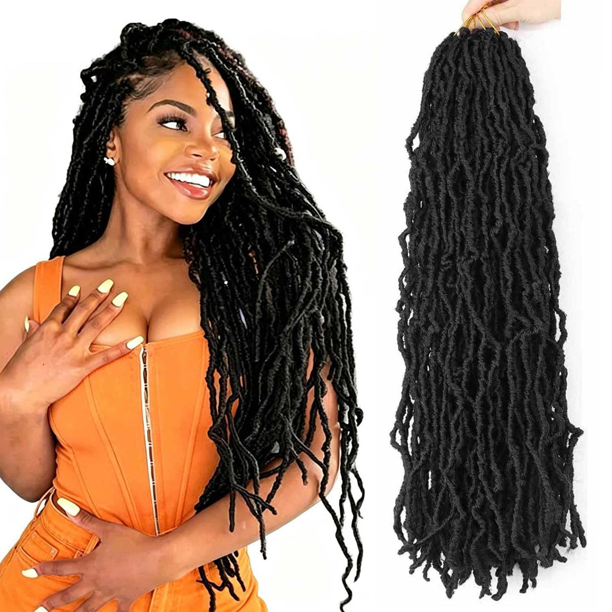 Datuoda 8-pack soft locs crochet hair in 20 inch length for full head style