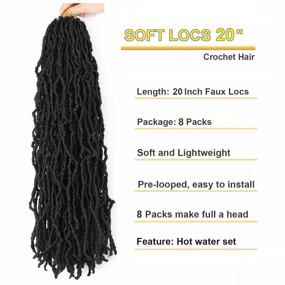 Datuoda close-up shows soft locs texture and flexible synthetic fibers