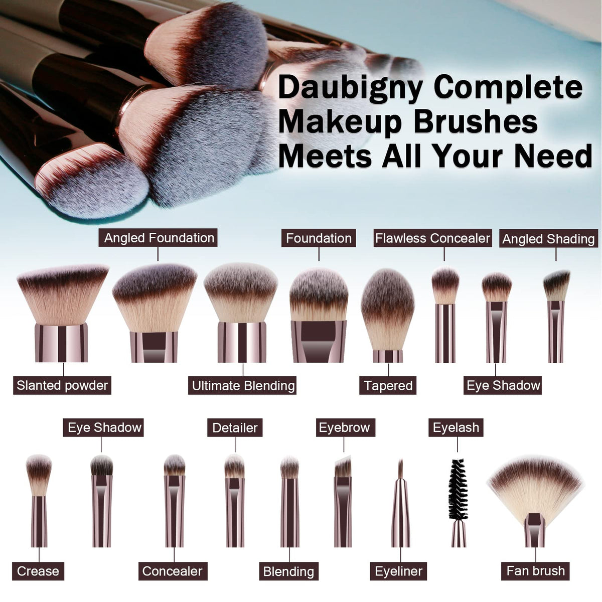 Daubigny crease blending brush for precise eye shading