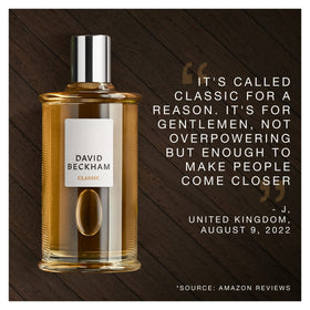 David Beckham Classic EDT packaging box, ready for gifting.