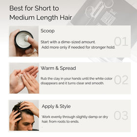 David Darko Hair Clay matte-finish styling shows versatile, non-shiny results.