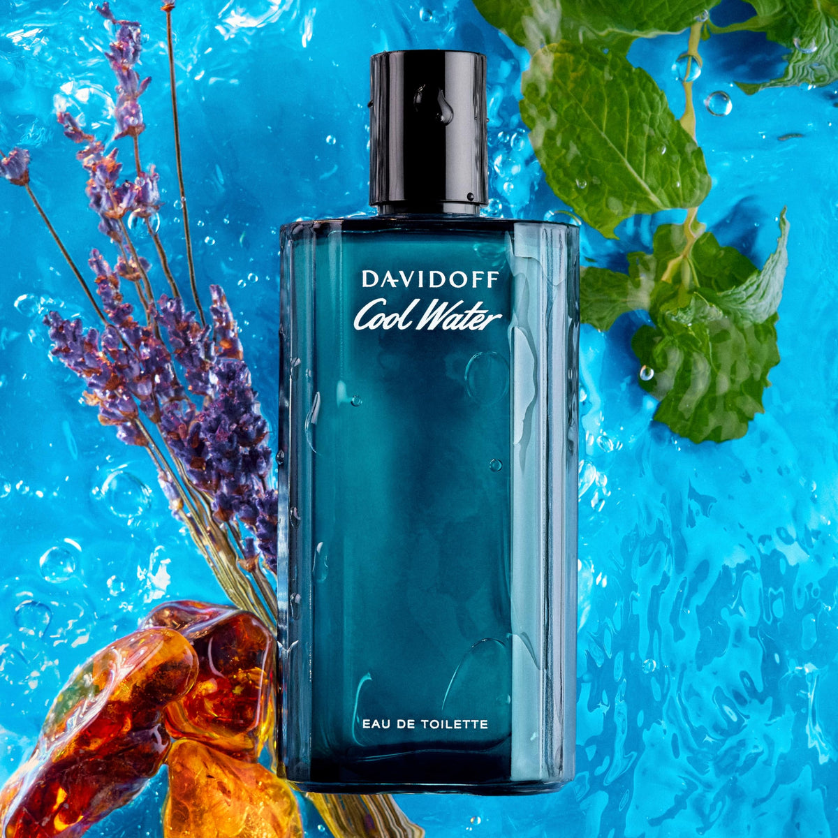 Davidoff Cool Water mint-lavender closeup highlights refreshing aroma