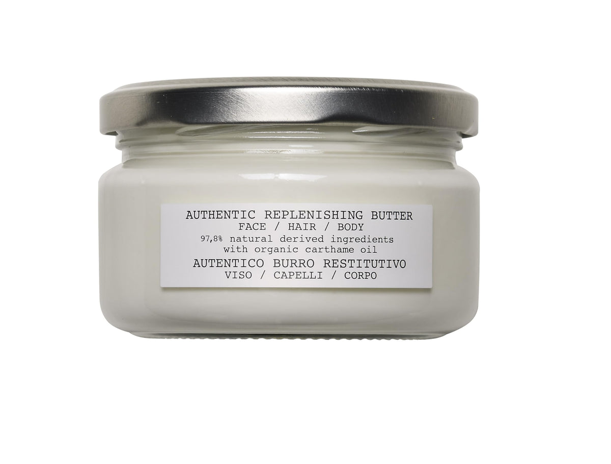 Davines Authentic Replenishing Butter bottle closeup highlighting hydration for dry skin