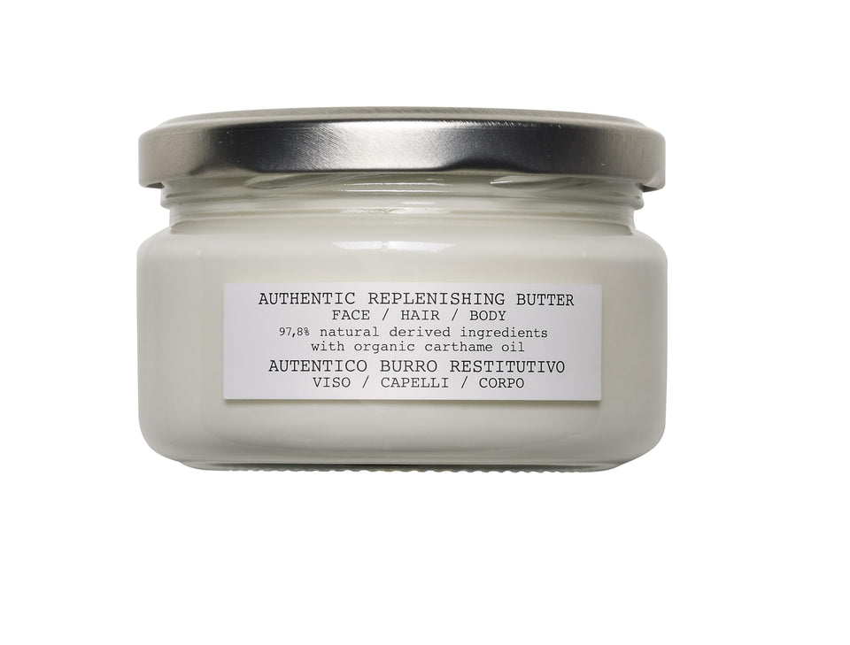 Davines Authentic Replenishing Butter bottle closeup highlighting hydration for dry skin