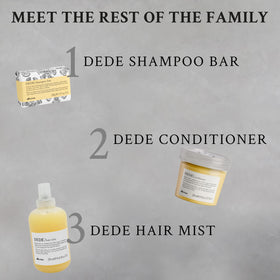 Davines DEDE hair after use looks light, soft, and shiny.