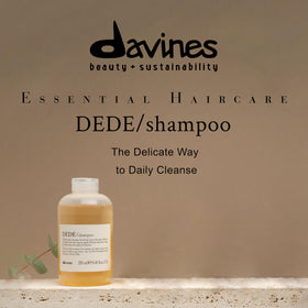 Davines DEDE travel-size bottle for on-the-go refreshing wash.