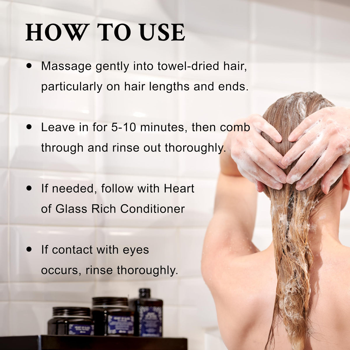 Davines Heart Of Glass tube application demonstrating targeted care for blond hair.