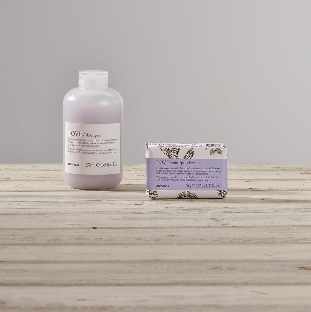 Davines LOVE Shampoo Bar compact size fits into small spaces.