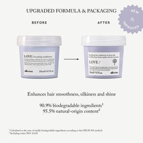 Davines Love Smoothing Conditioner apple pulp extract close-up emphasizing hydration and shine