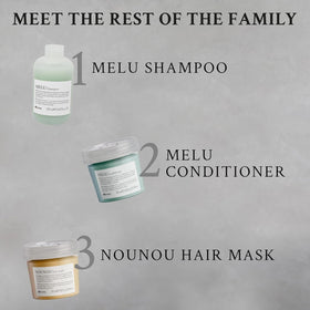 Shiny hair texture after MELU shampoo application