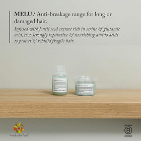 Davines MELU travel size packaging suitable for on-the-go routines