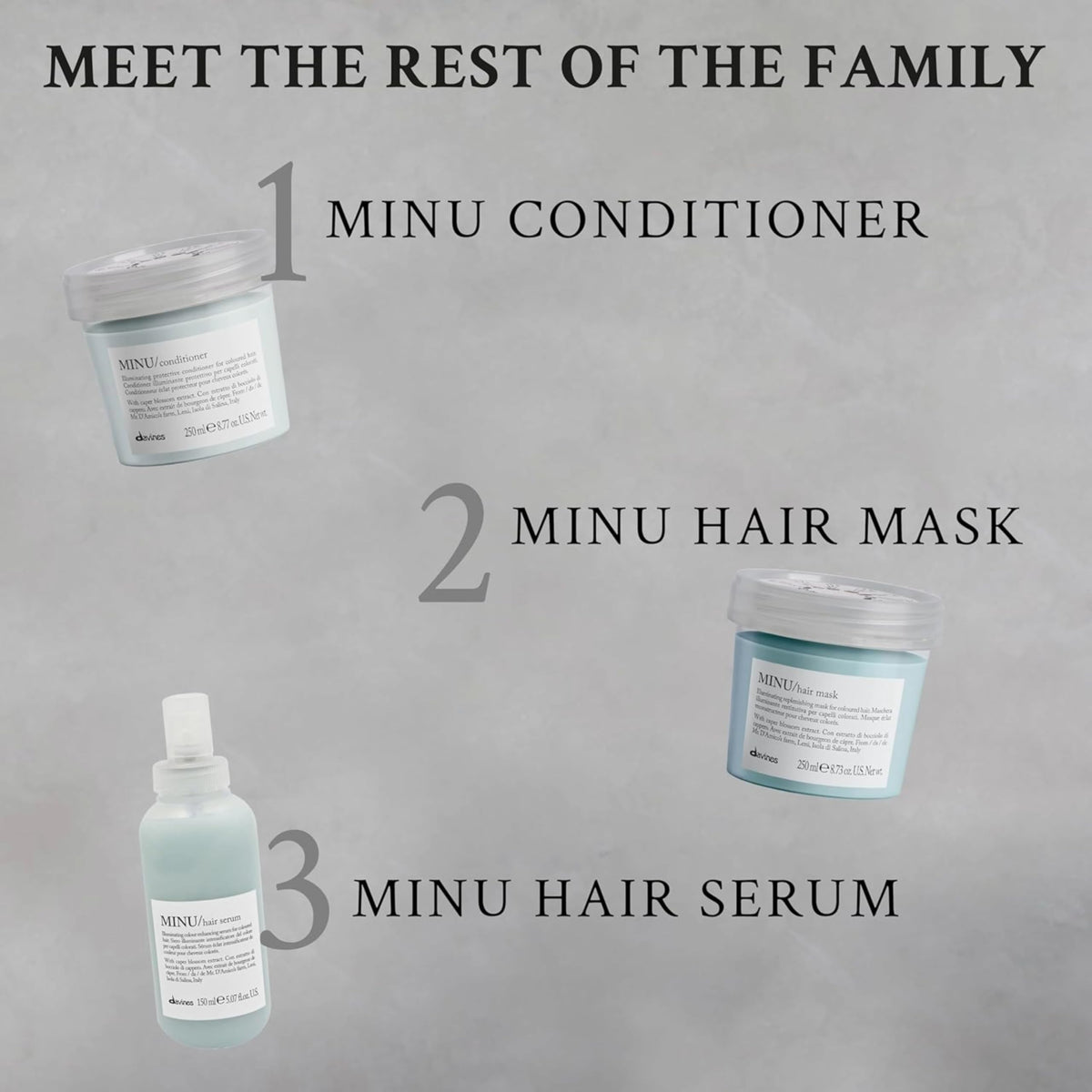 Davines MINU color-treated hair benefits from extended color longevity.