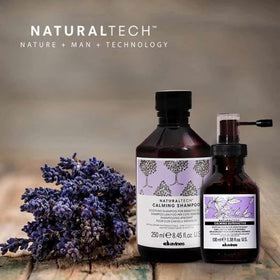 Davines Naturaltech Calming Shampoo bottle pour showing easy application