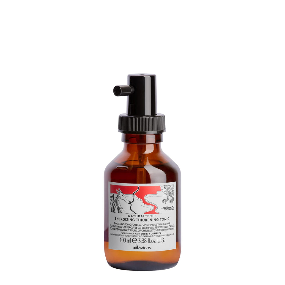 Davines Naturaltech Energizing Thickening Tonic bottle ready for daily use to boost fullness