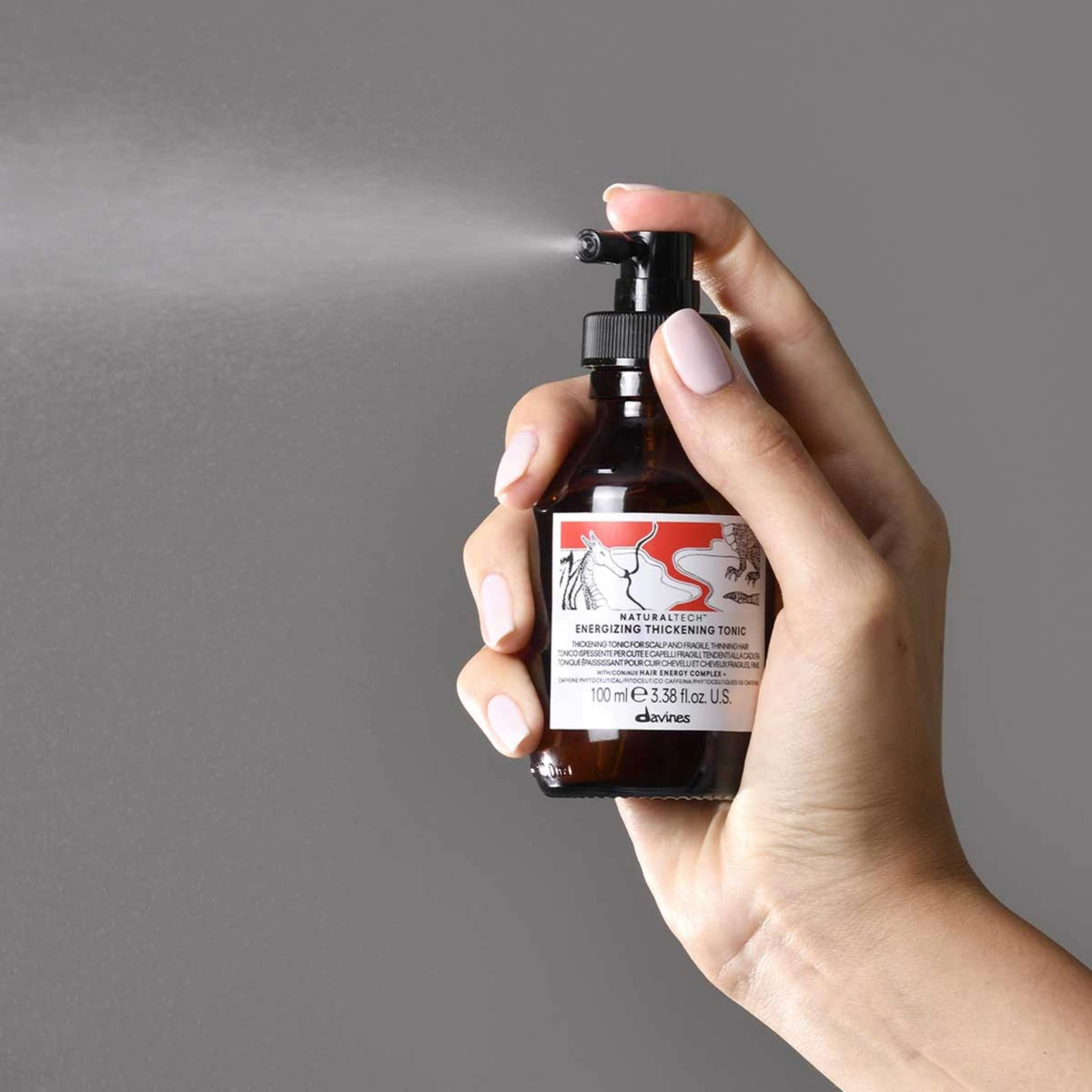 Scalp application scene captures invigorating routine moment