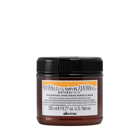 Davines Naturaltech Nourishing Mask bottle front shows hydration and manageability.
