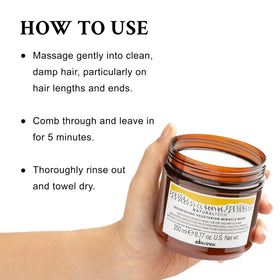Davines Naturaltech Nourishing Mask rinse scene shows soft detangled hair.