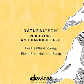 Purifying Gel lather closeup emphasizing gentle cleansing for oily or dry scalps.
