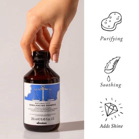 Davines Rebalancing Shampoo bottle with pump for easy dosing