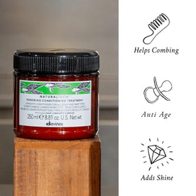 Davines Renewing Conditioning maqui berry section emphasizes youth protection and resilience.
