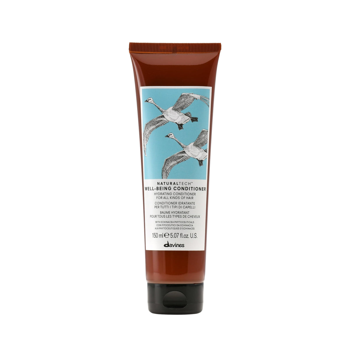 Davines Naturaltech Wellbeing Conditioner bottle for daily hydration and detangling.