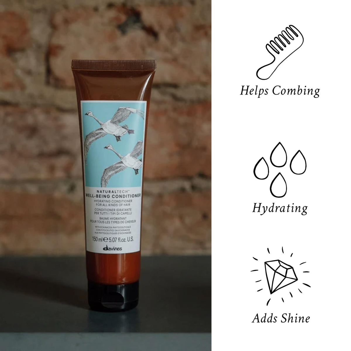 Conditioner being applied to damp hair to ease detangling.