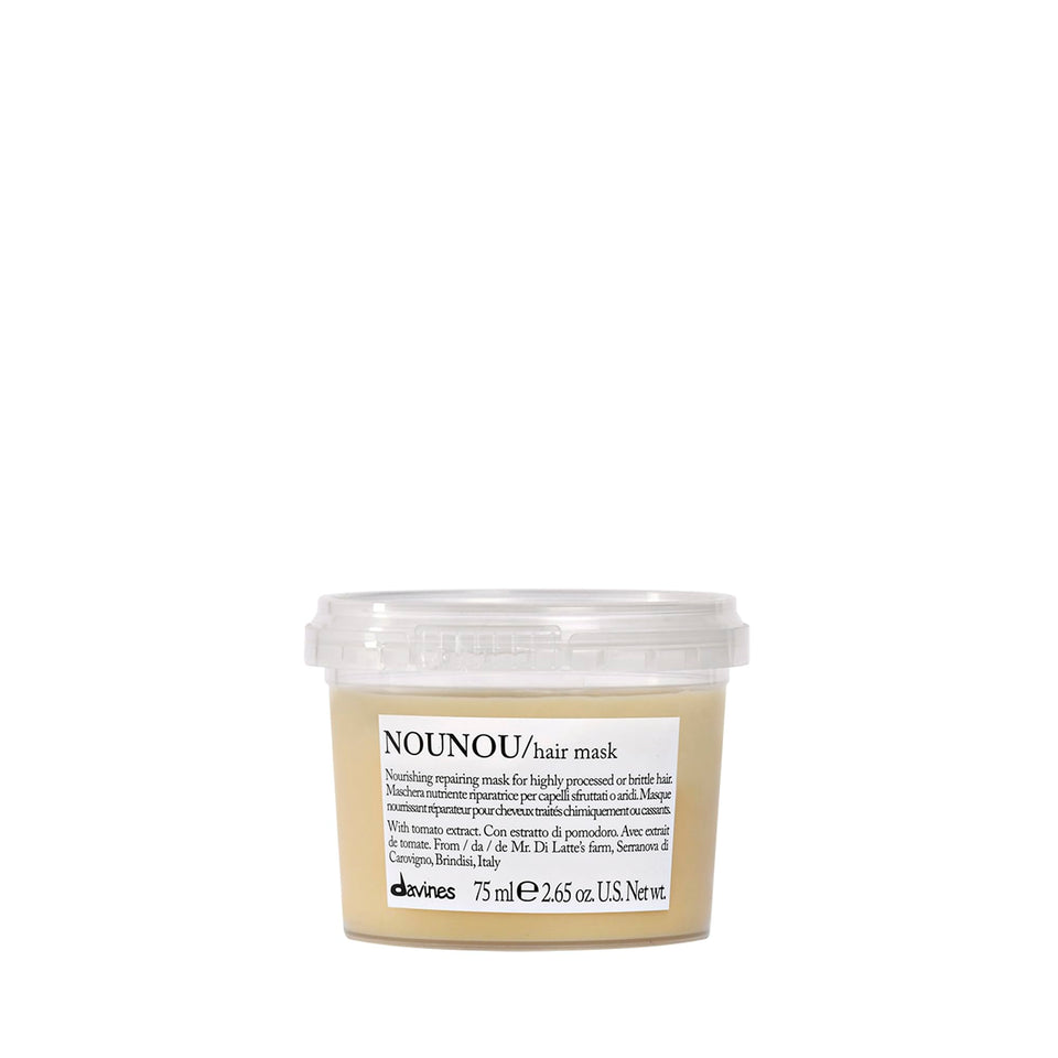 Davines NOUNOU hair mask bottle ready for deep hydration and repair.
