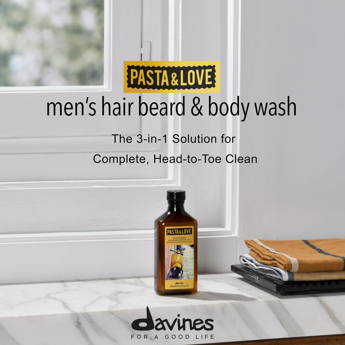 Davines Pasta & Love foamy citrus-laced lather on hand
