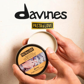 Davines Pasta & Love Styling Clay applied by hands to create texture and definition