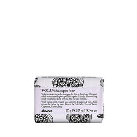 Davines VOLU Shampoo Bar packaging highlights eco-friendly FSC paper.